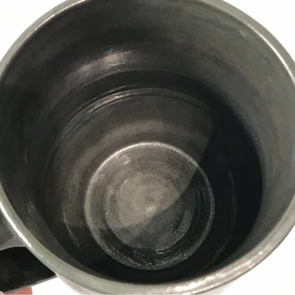 Vintage Artist Signed Red Clay Studio Art Pottery Coffee Cup Mug Green Matte - Picture 14 of 16